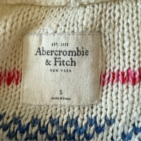 Vintage Abercrombie & Fitch Striped Blue, Pink and White Women's Sweater Size S - Picture 10 of 10
